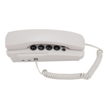 Wall Mount Phone with Volume Adjustable Ringer, Redial, ABS, White