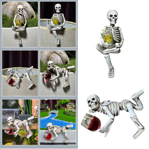Figurines de squelette d'halloween, Statue de crâne, cintres-9 2