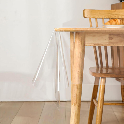 WenYa Clear PVC Tablecloth ? Plastic Table Cover, Waterproof Table Protector, Rectangular Wipeable Table Cloth for Dining, Party, Workbench ? 1