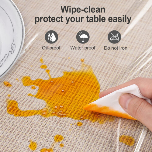 WenYa Clear PVC Tablecloth ? Plastic Table Cover, Waterproof Table Protector, Rectangular Wipeable Table Cloth for Dining, Party, Workbench ? 2
