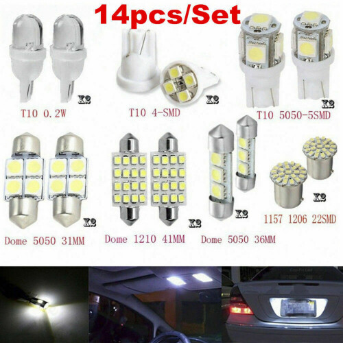 42X White LED Car Interior Inside Light Dome Trunk Map License Plate Lamp Bulbs 2