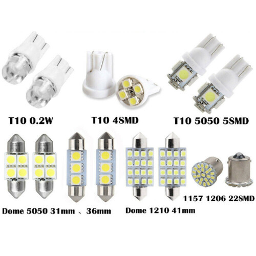 42X White LED Car Interior Inside Light Dome Trunk Map License Plate Lamp Bulbs