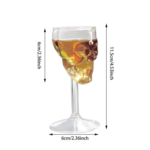Verre haut en forme de crâne d'Halloween - 75 ml 2