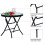 PHI VILLA Folding Side Table, Foldable Coffee Outdoor Garden Small Round Patio Table - Turquoise 5