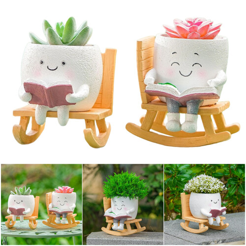 Adorable Smile Faces Plant Pot Featuring Rocking Drainage-3 2
