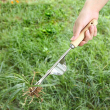 2X Manche en Bois Désherbeur de Jardin en Acier Inoxydable Désherbage à la Main Coupe-Pissenlit Extracteur Outils