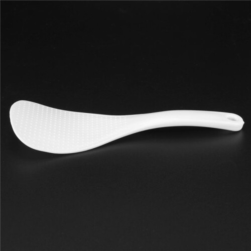 3X Kitchen Dotted White Plastic Flat Rice Scoop Paddle Meal Spoon 2