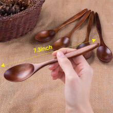 HolzlöFfel, 30 PCS Holz SuppenlöFfel Set, Langstiel Naturholz EsslöFfel Zum Mischen Rühren Kochen - 7,3 Zoll