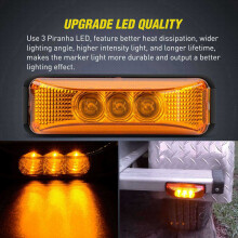 8 Pezzi 3,9 Pollici 3 LED Camion Rimorchio Anteriore Posteriore LED Indicatore di Direzione Laterale Lampada Spia Luce Roccia per Rimorchio BArca