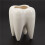 3X Tooth Shape White Ceramic Flower Pot Modern Design Planter Teeth Model  Desktop Pot  Gift(Without Plants) 4