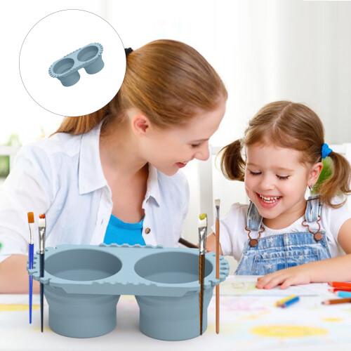 Multifunctional Watercolor Brush Washer Folding Silicone-Blue 2