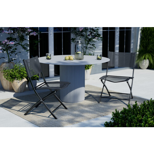 Homecall Garden camping folding chair black textilene 1