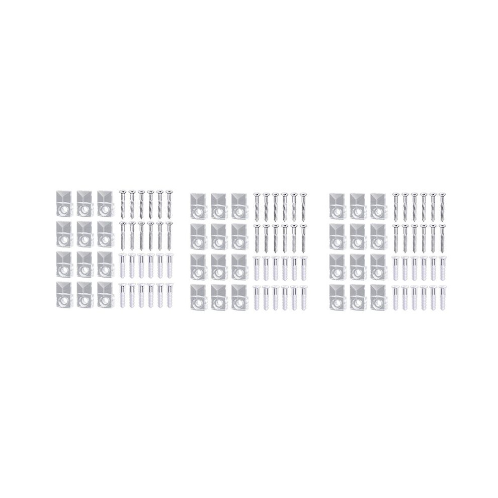 66 Sets Of Mirror Holder Clips Kit Crystal Clear Plastic Mirror Clip Mirror Holder Clips Glass Retainer Clips Kit 6032366106687