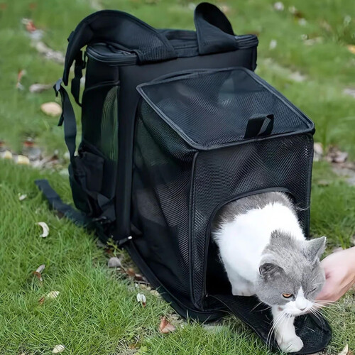 Multifunktionaler Hunde-Reiseträger, Auto-Sicherheitssitz,-Grau 2