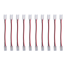 10 stk. 2-pinners COB LED-stripekontakter, 8 mm bredde