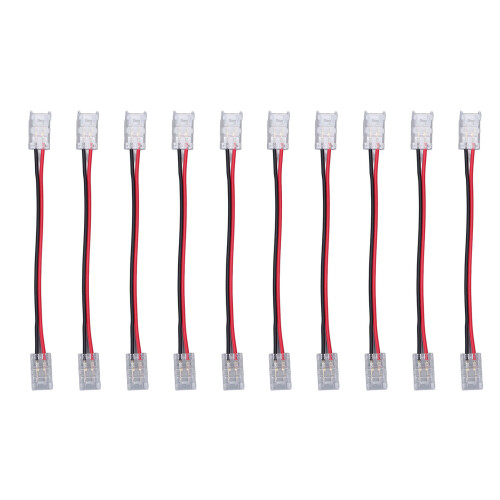 10 stk. 2-bens COB LED-strimmelstik, 8 mm bredde