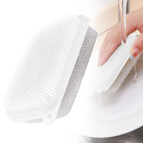 Silicone Fruit & Veggie Brush with Hard/Soft Sides – Compatible with All Kitchen Sinks 1