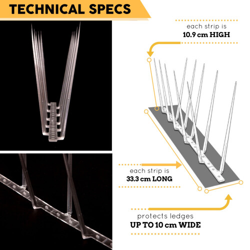 Defender Plastic Bird Spikes Pack | 3 Metre | Pigeon Control Guide | Various Size Packs 1