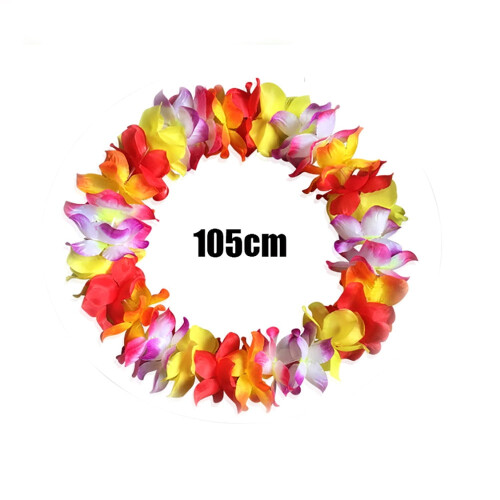 Hawaiisk lei-halskjede – polyestersilkeblomst, 94 cm 1