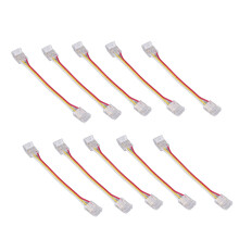 10 conectores para tiras LED de 3 pines y 10 mm, fabricados en policarbonato.