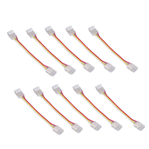 10 stk. LED-strimmelstiksæt, 3-benet, 10 mm, PC-materiale