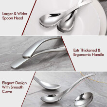 16 Pack Soup Spoons, Stainless Steel Soup Spoons, Thick Heavy-Weight Table Spoons