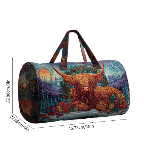 Broderad quiltad resväska med komotiv 2