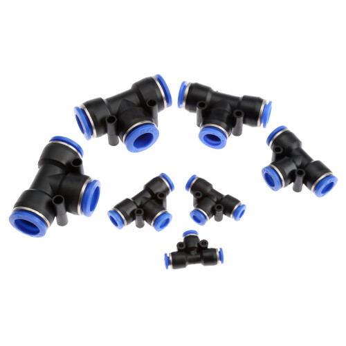 Plast T-forbindelse pneumatisk fitting 5 stk. PE4-16mm 1