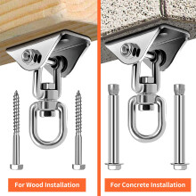 Heavy Ceiling Hook 360? Rotation Stainless Steel Hook Hammock Hanging Kit for Hammock, Hanging Chair, Boxing Bag, Swing, Air Yoga ? Capacity 450 kg
