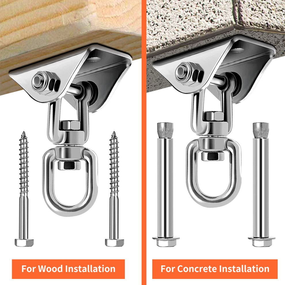 Heavy Ceiling Hook 360? Rotation Stainless Steel Hook Hammock Hanging Kit For Hammock, Hanging Chair, Boxing Bag, Swing, Air Yoga ? Capacity 450 Kg 5051224479580