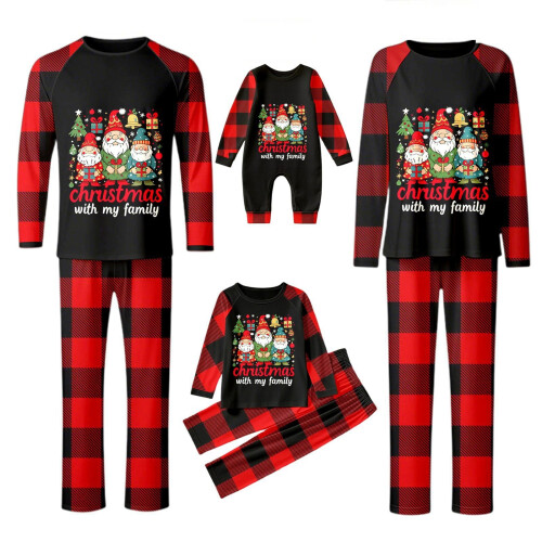 Familjematchande pyjamas far och son vintersemester 2