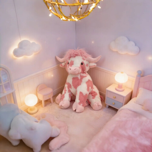 Pelúcia de vaca Highland rosa de 35 cm (14 polegadas) 1