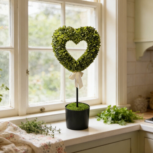 Kunstig buksbomshjerte Topiary 76 cm 2