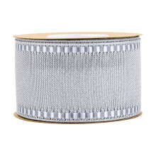 Cinta de 40 mm con borde alambrado en oro o plata, 5 m o 10 m.