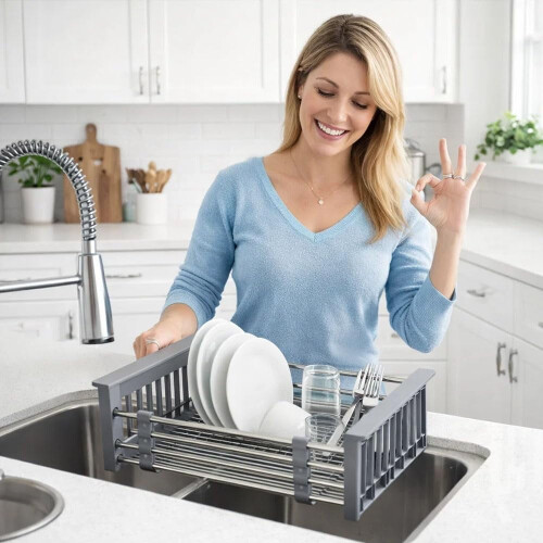 Adjustable Sink Drain Basket Stainless Steel 1