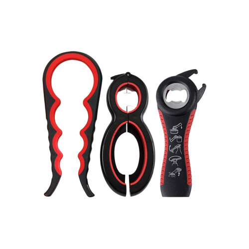 Glasöffner für schwache Hände, Gummigriff, 6-in-1 1