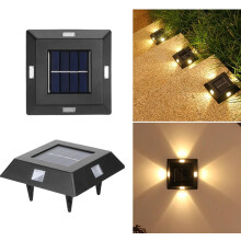 Luminárias solares de parede para exterior, à prova d'água IP65, pacote com 2 unidades