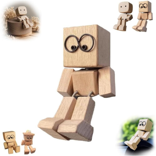 Wooden Leg-Shaking Doll Ornament – Multi-Shape Home Decor