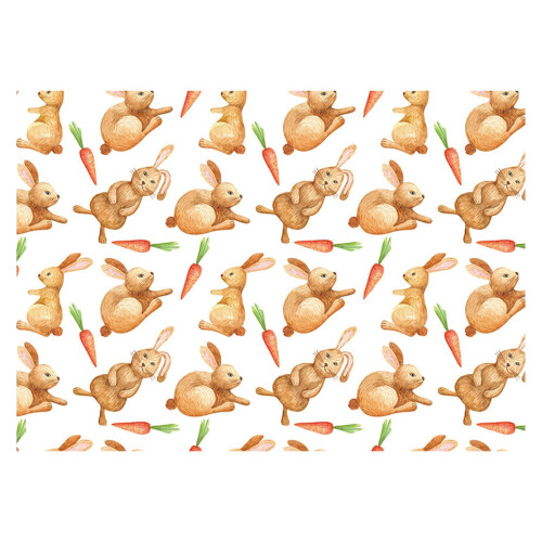 Papel de embrulho de Páscoa com coelhinho da Páscoa e estampa floral, 50,8 x 71,1 cm (20 x 28 polegadas)