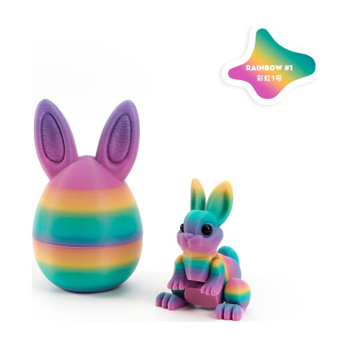 Påske 3D-printet kanin-egg fidget-leke 1 stk.