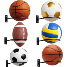 Universeller Wandhalter für Basketballbälle, schwarzes Metallgestell