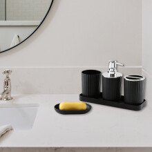 Ensemble porte-brosses à dents en céramique, style minimaliste moderne, 5 pièces