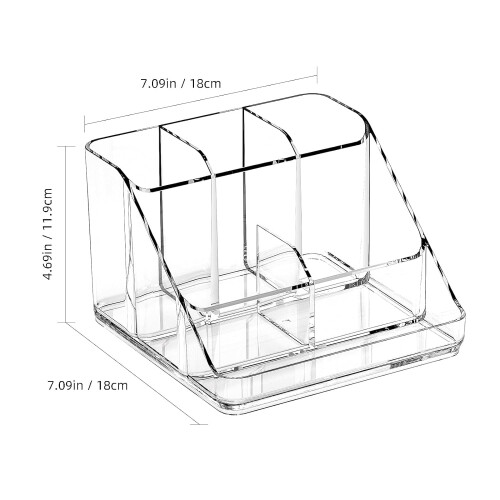 Transparente Make-up-Organizer-Schale mit 6 Fächern 1