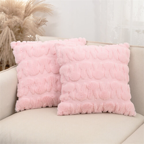 Funda de almohada de felpa con forma de corazón, 45x45 cm. 1