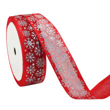 Decoración artesanal con cinta de alambre y copo de nieve brillante, 25 m