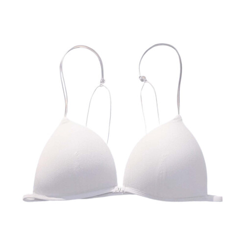French triangular seamless bra for women white wire-free 2