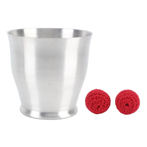 Magnetism Tricks Cup with 3 Red Aluminum Balls for Stage Performance 1
