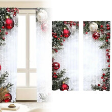Weihnachtskugel-Vorhänge, 2er-Pack, 78 x 43 Zoll, Rot