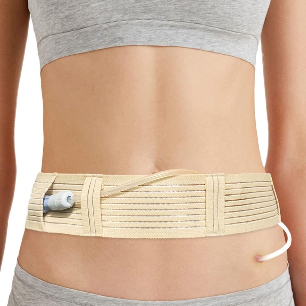 Beige 2-Pack Pd Dialysis Belt Â Breathable Peritoneal Dialysis Catheter Holder, J-Tube & Feeding Tube Accessory For Adults (Beige), Compatible With
