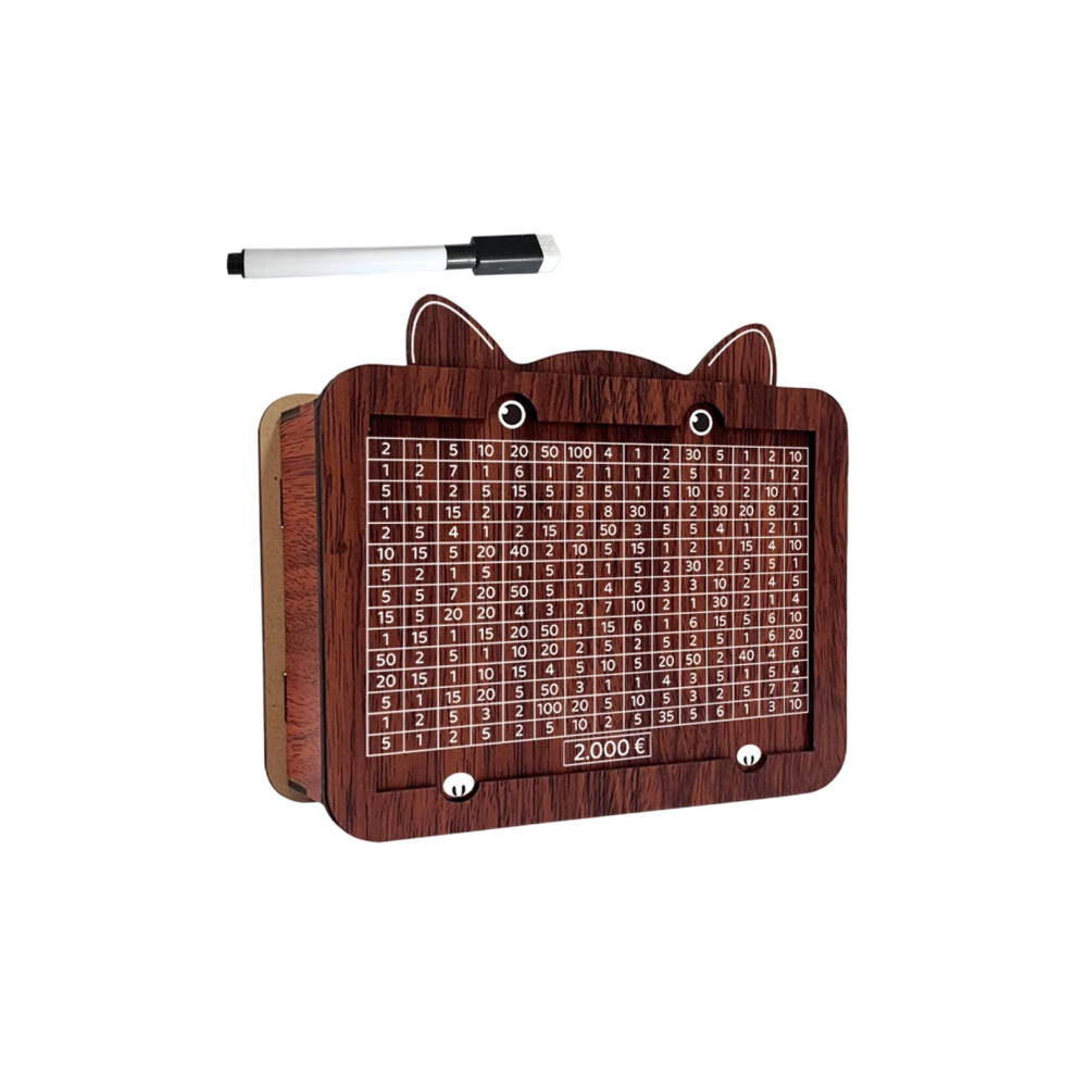 Wooden Cash Vault Savings Box With Counter And Money Target 9065194798172